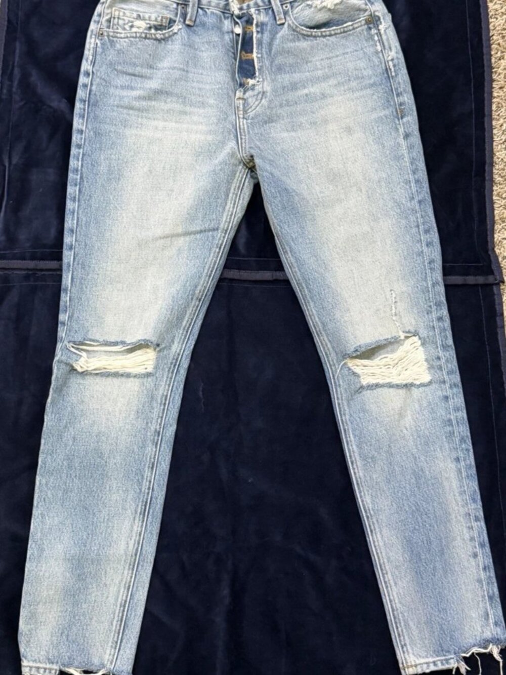 FRAME Le Original Skinny Jeans Size 26 High Rise Rigid Re-Release Light Wash